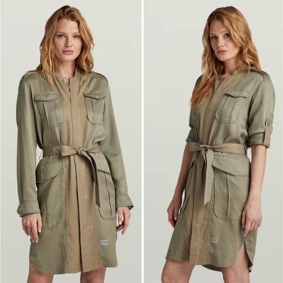 NWT G-STAR Field Belt Dress XS Shamrock - Picture 3 of 11